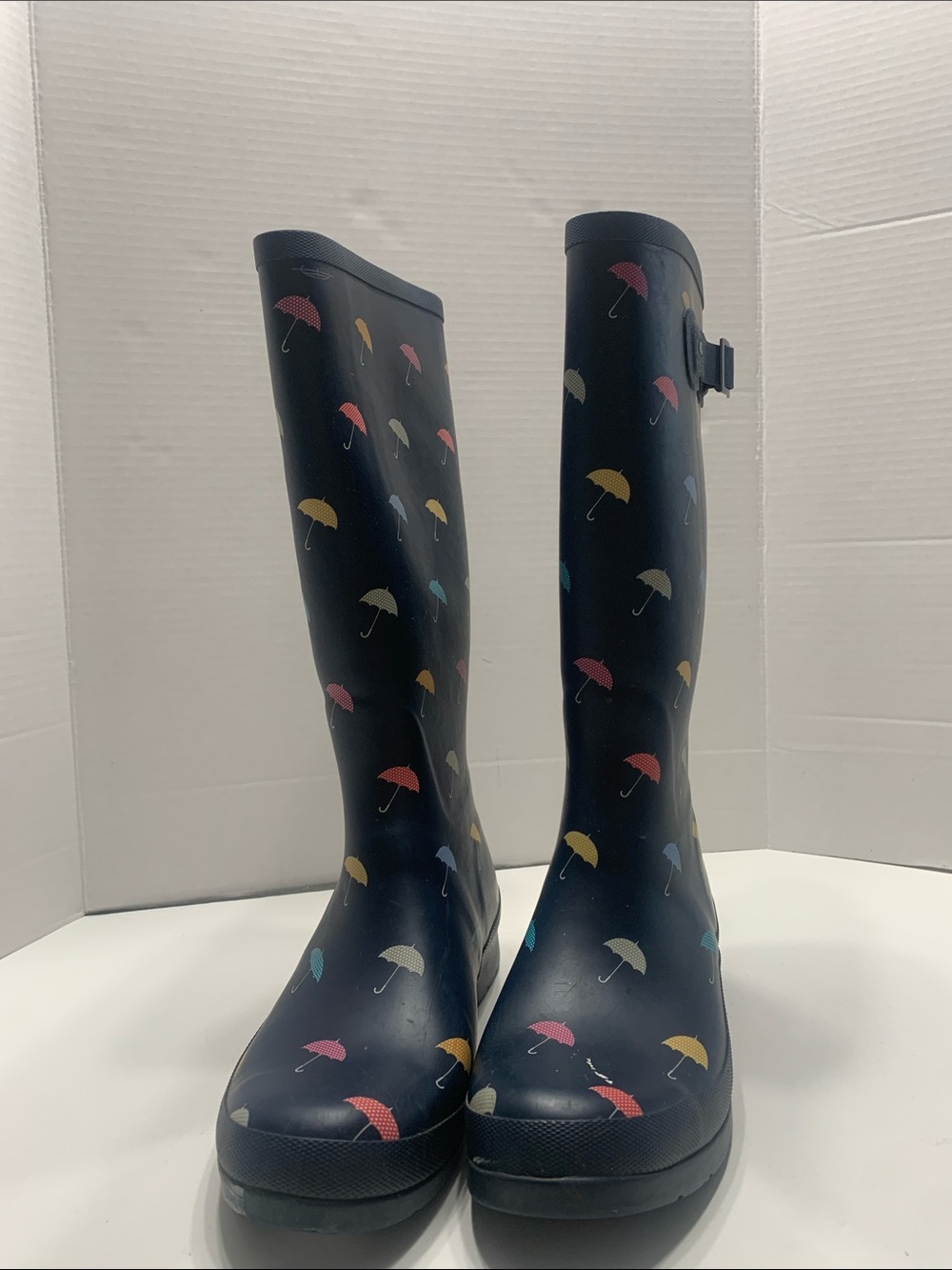 chooka Navy Rainwear Boots with Red Logo